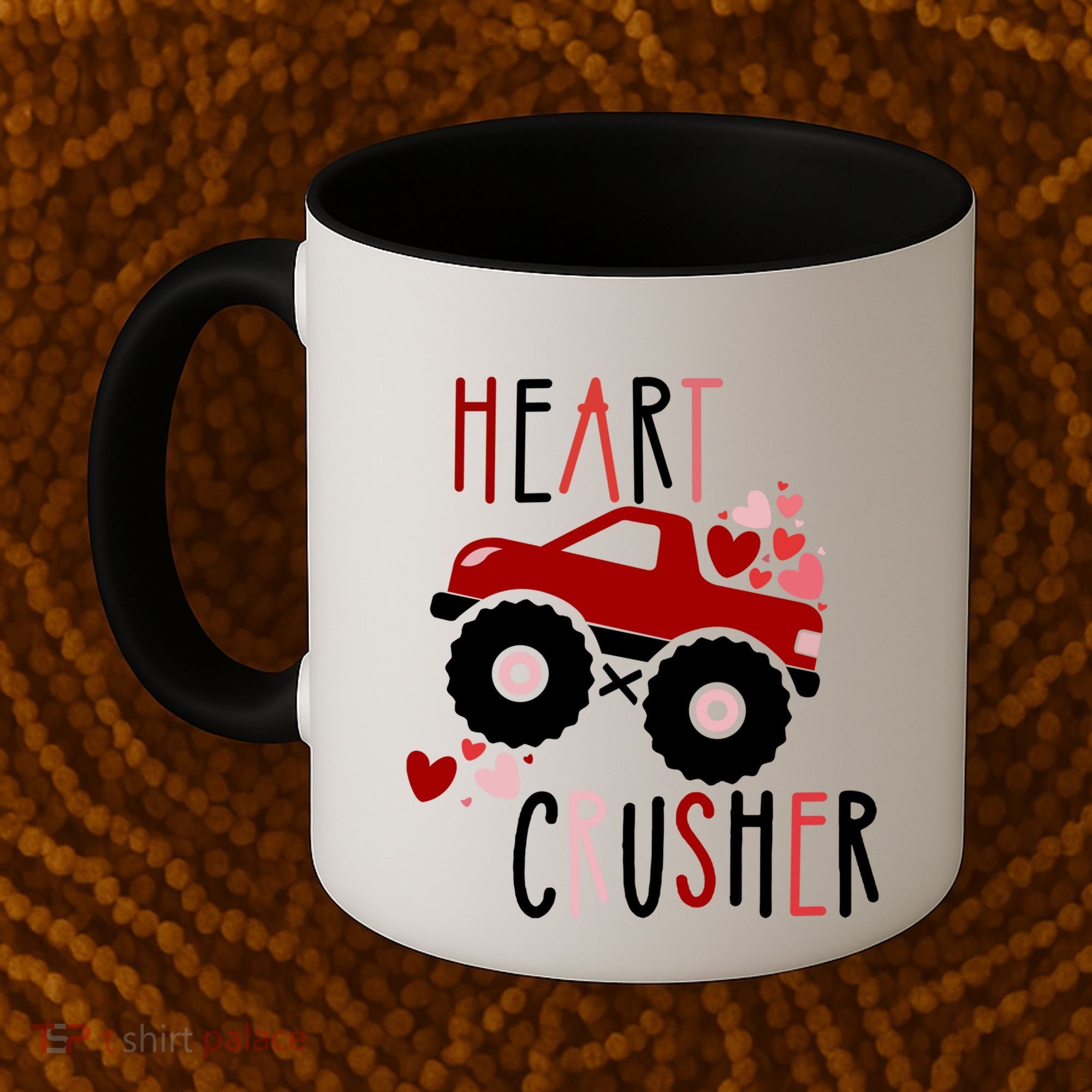 Heart Lover Crusher Truck Car Valentines Day Gift Coffee Mug