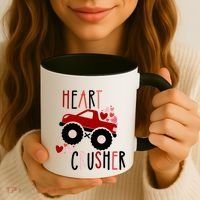 Heart Lover Crusher Truck Car Valentines Day Gift Coffee Mug thumb 3