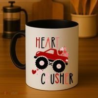 Heart Lover Crusher Truck Car Valentines Day Gift Coffee Mug thumb 4