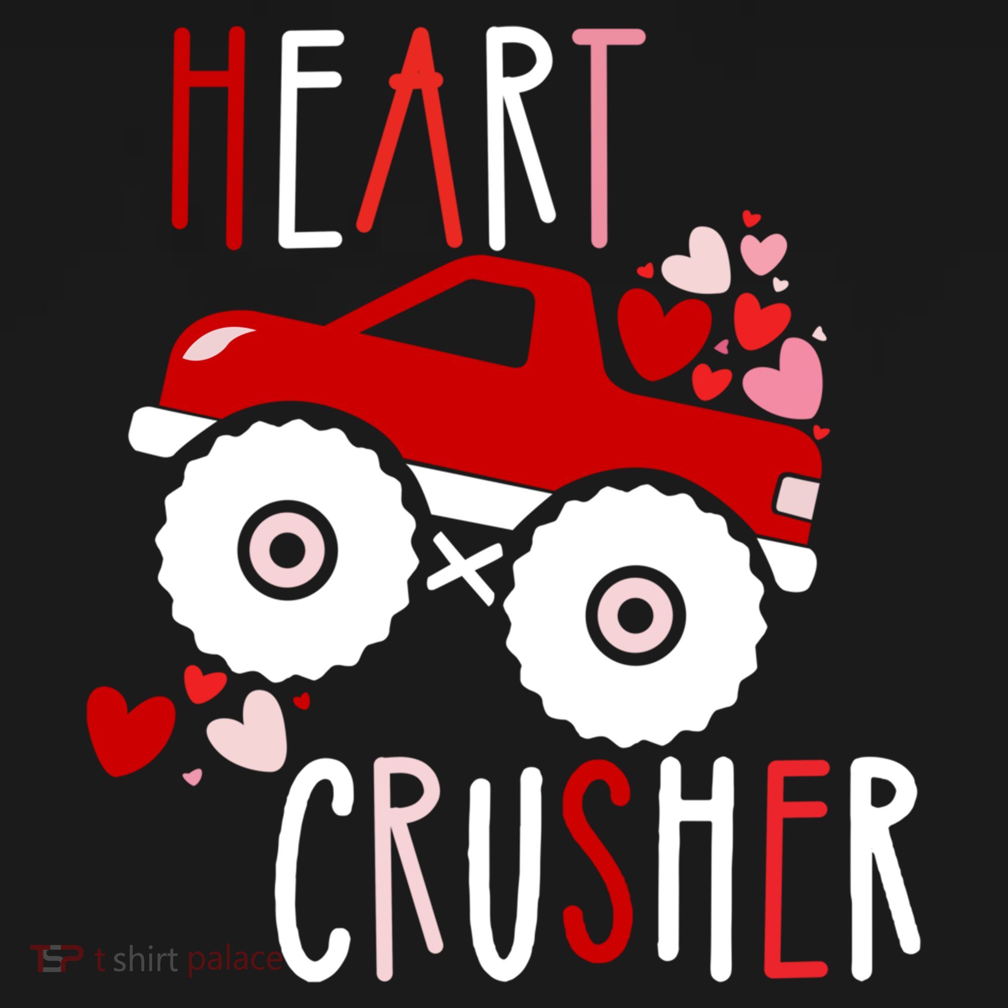 Heart Lover Crusher Truck Car Valentines Day Gift Women's Hoodie