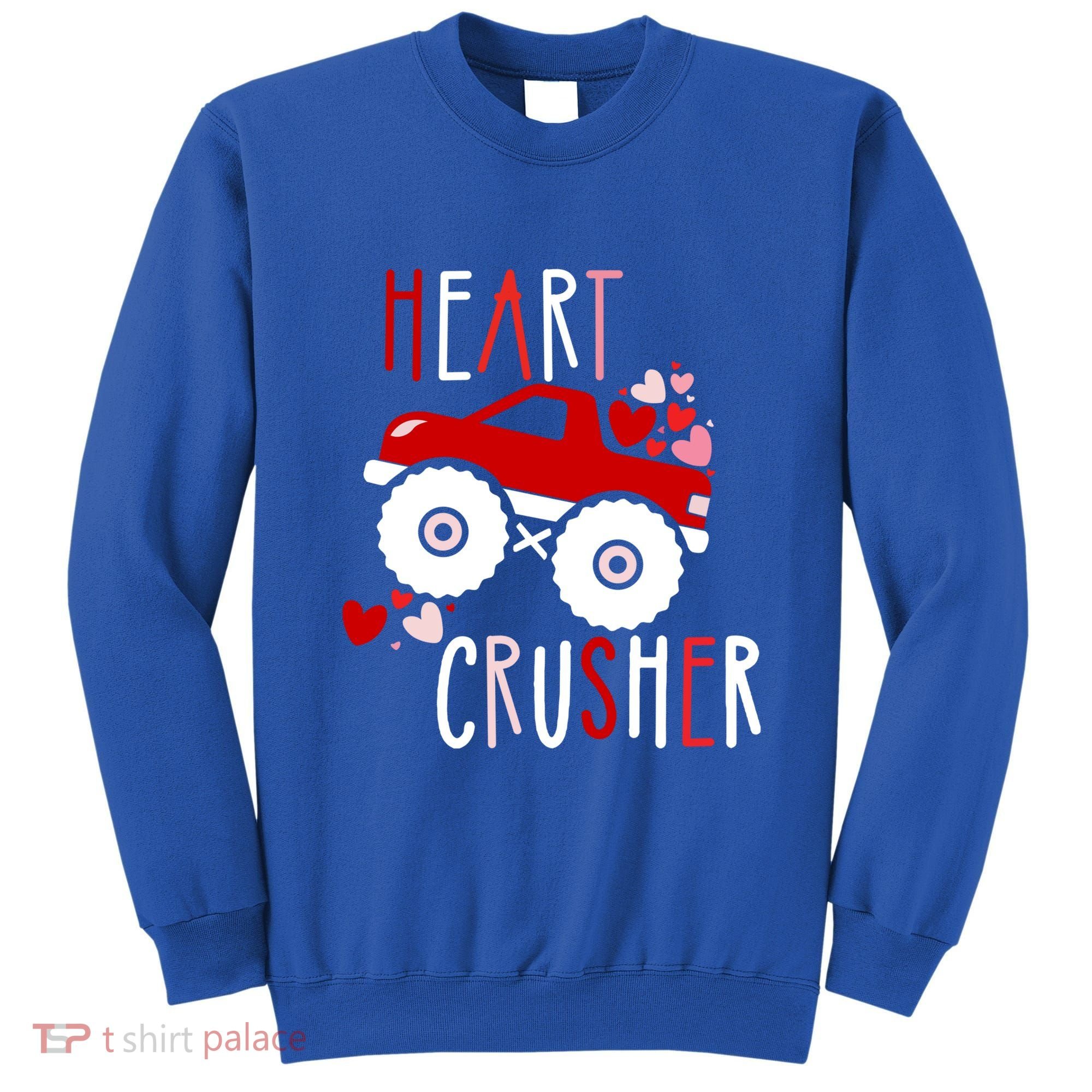 Heart Lover Crusher Truck Car Valentines Day Gift Sweatshirt