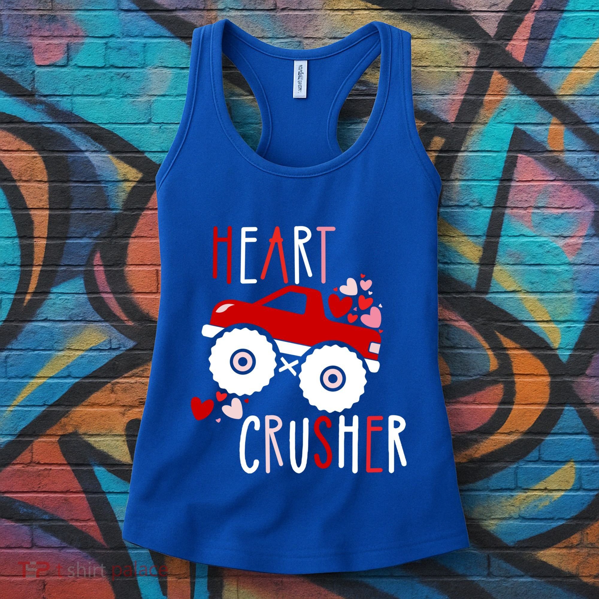 Heart Lover Crusher Truck Car Valentines Day Gift Women's Tank Top