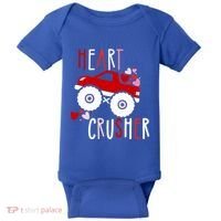 Heart Lover Crusher Truck Car Valentines Day Gift Baby Bodysuit thumb 0