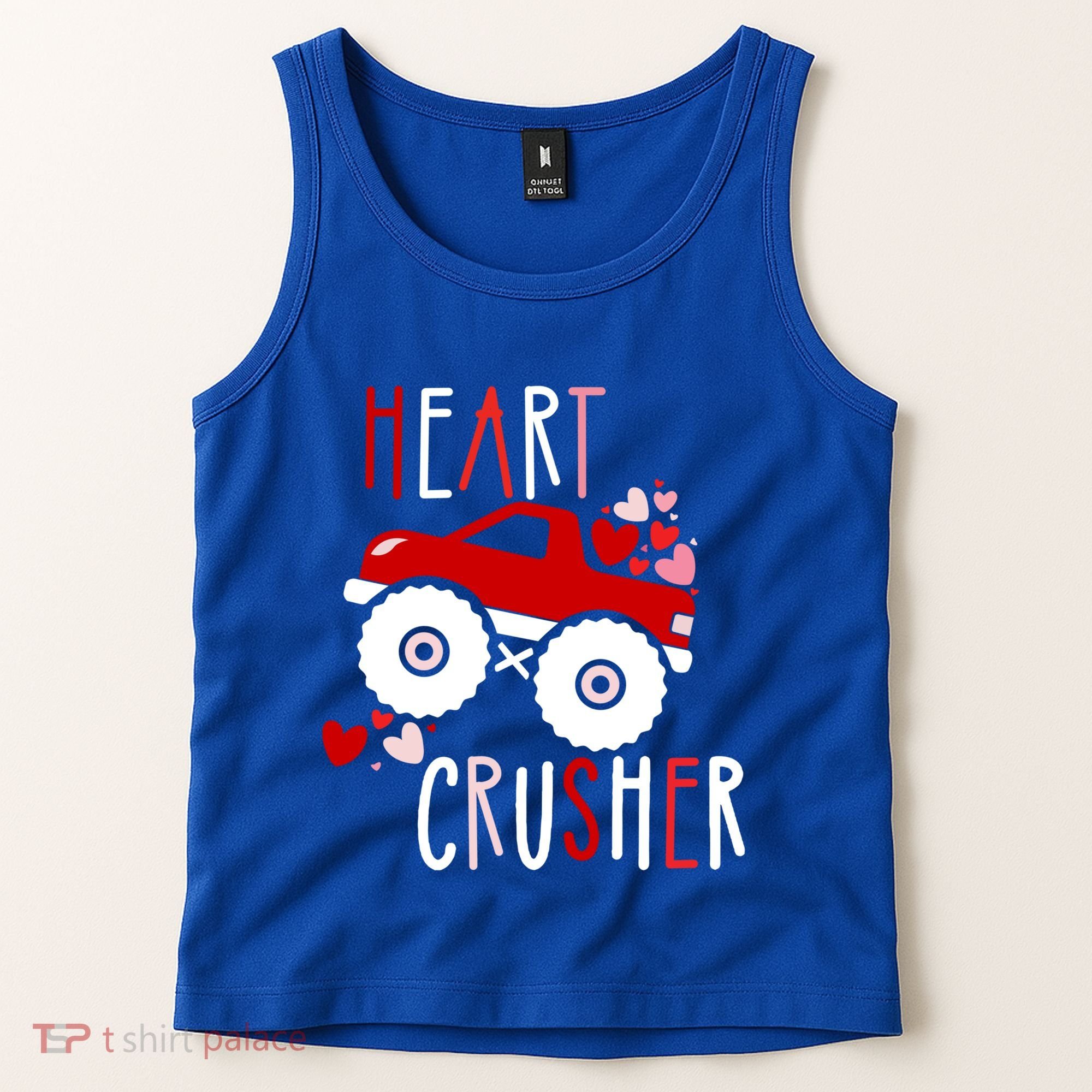 Heart Lover Crusher Truck Car Valentines Day Gift Tank Top