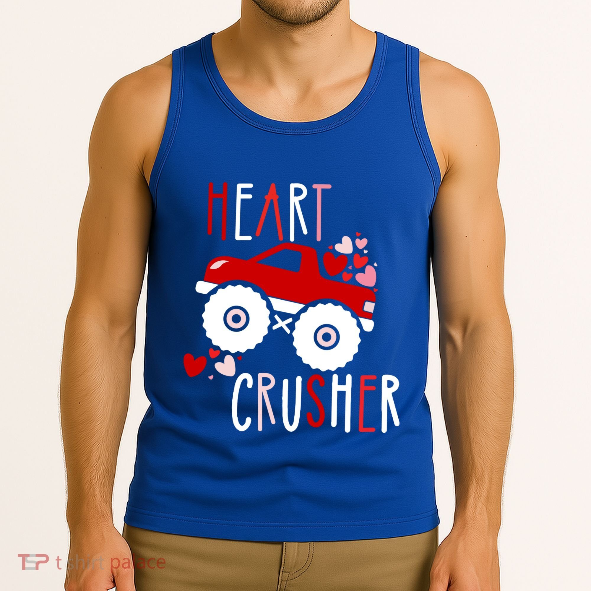 Heart Lover Crusher Truck Car Valentines Day Gift Tank Top