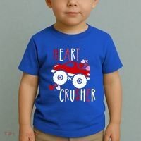 Heart Lover Crusher Truck Car Valentines Day Gift Toddler T-Shirt thumb 2