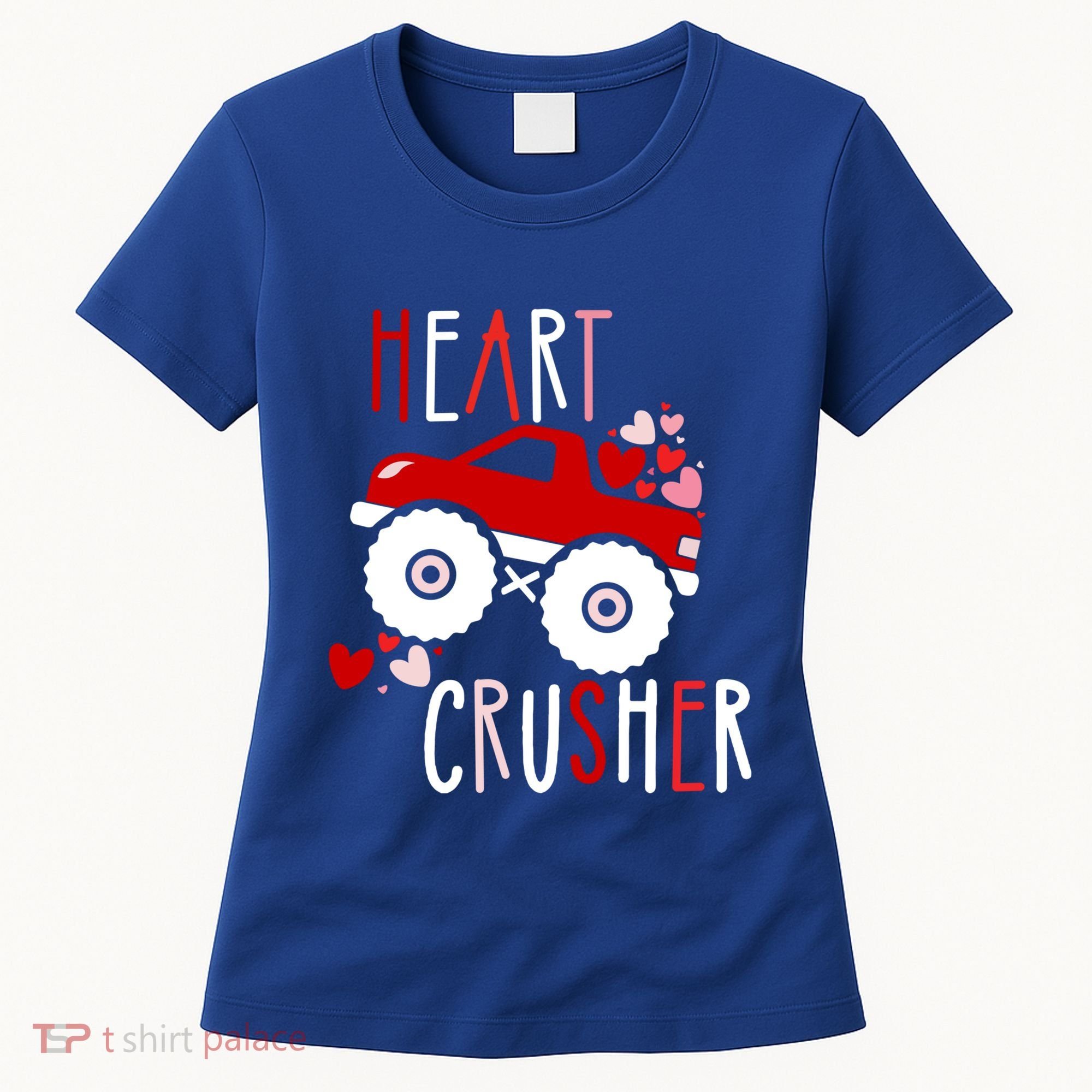 Heart Lover Crusher Truck Car Valentines Day Gift Women's T-Shirt