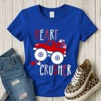 Heart Lover Crusher Truck Car Valentines Day Gift Women's T-Shirt thumb 3