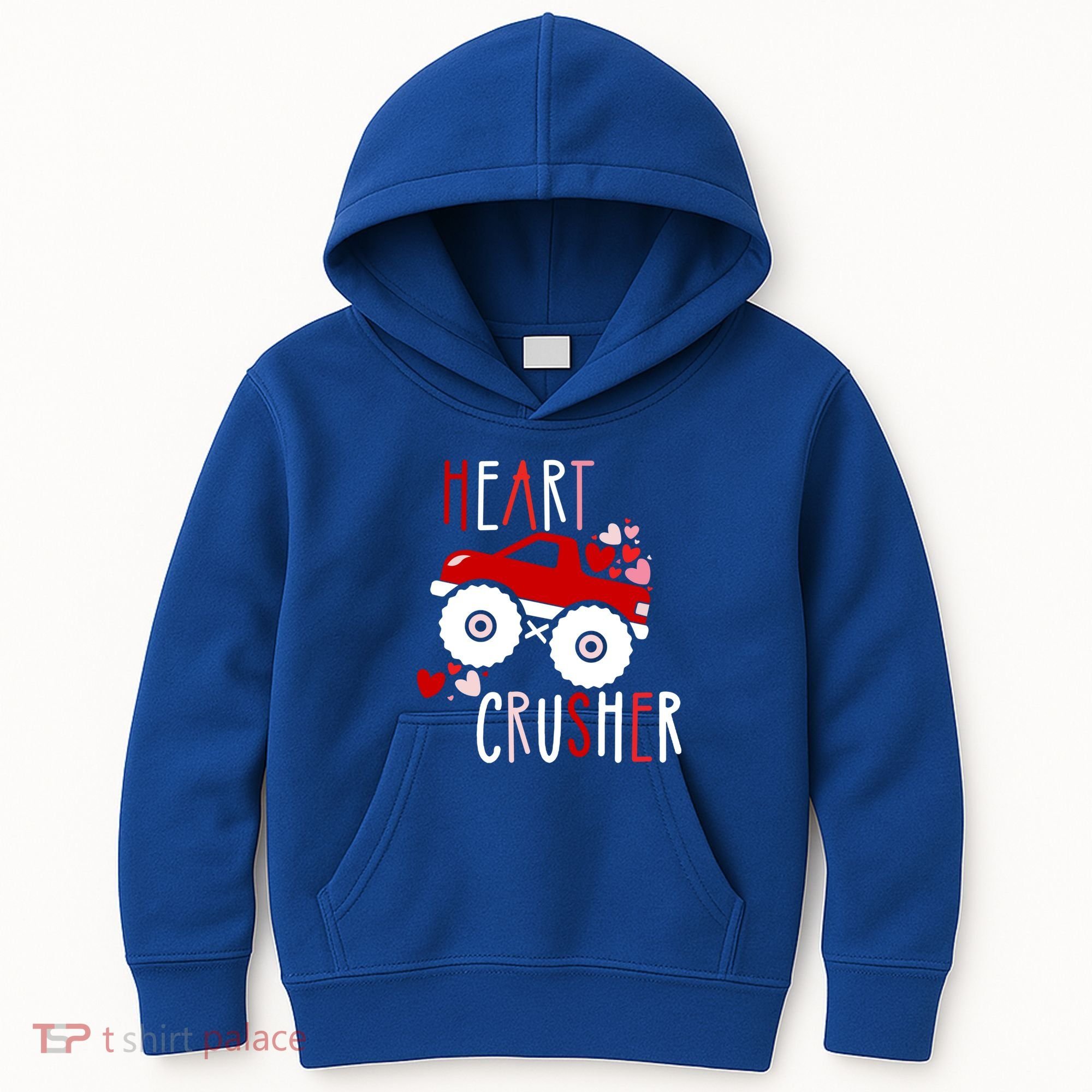 Heart Lover Crusher Truck Car Valentines Day Gift Kids Hoodie