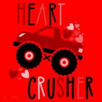 Heart Lover Crusher Truck Car Valentines Day Gift Santa Hat thumb 1