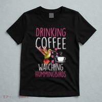 Hummingbird Love Drinking Coffee Watching Hummingbirds T-Shirt thumb 5