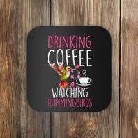 Hummingbird Love Drinking Coffee Watching Hummingbirds Coaster thumb 0