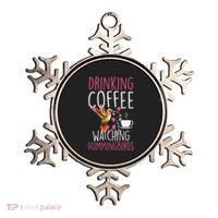 Hummingbird Love Drinking Coffee Watching Hummingbirds Ornament thumb 0