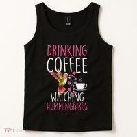 Hummingbird Love Drinking Coffee Watching Hummingbirds Tank Top thumb 2