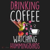 Hummingbird Love Drinking Coffee Watching Hummingbirds Golf Towel thumb 3