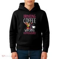 Hummingbird Love Drinking Coffee Watching Hummingbirds Kids Hoodie thumb 4