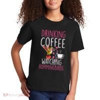 Hummingbird Love Drinking Coffee Watching Hummingbirds Kids T-Shirt thumb 2