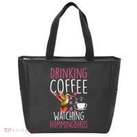 Hummingbird Love Drinking Coffee Watching Hummingbirds Tote Bag thumb 0