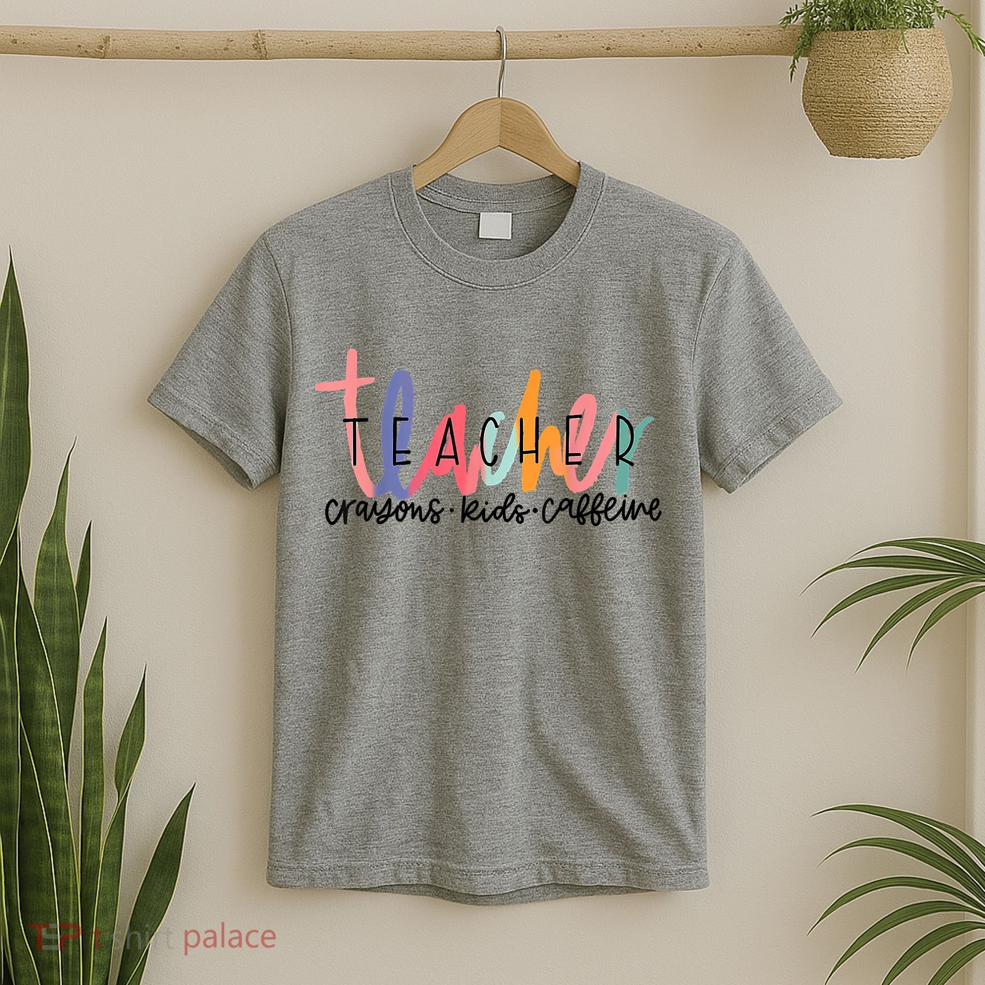 Happy Last Day Of School Teachers Crayons Kids Caffeine T-Shirt
