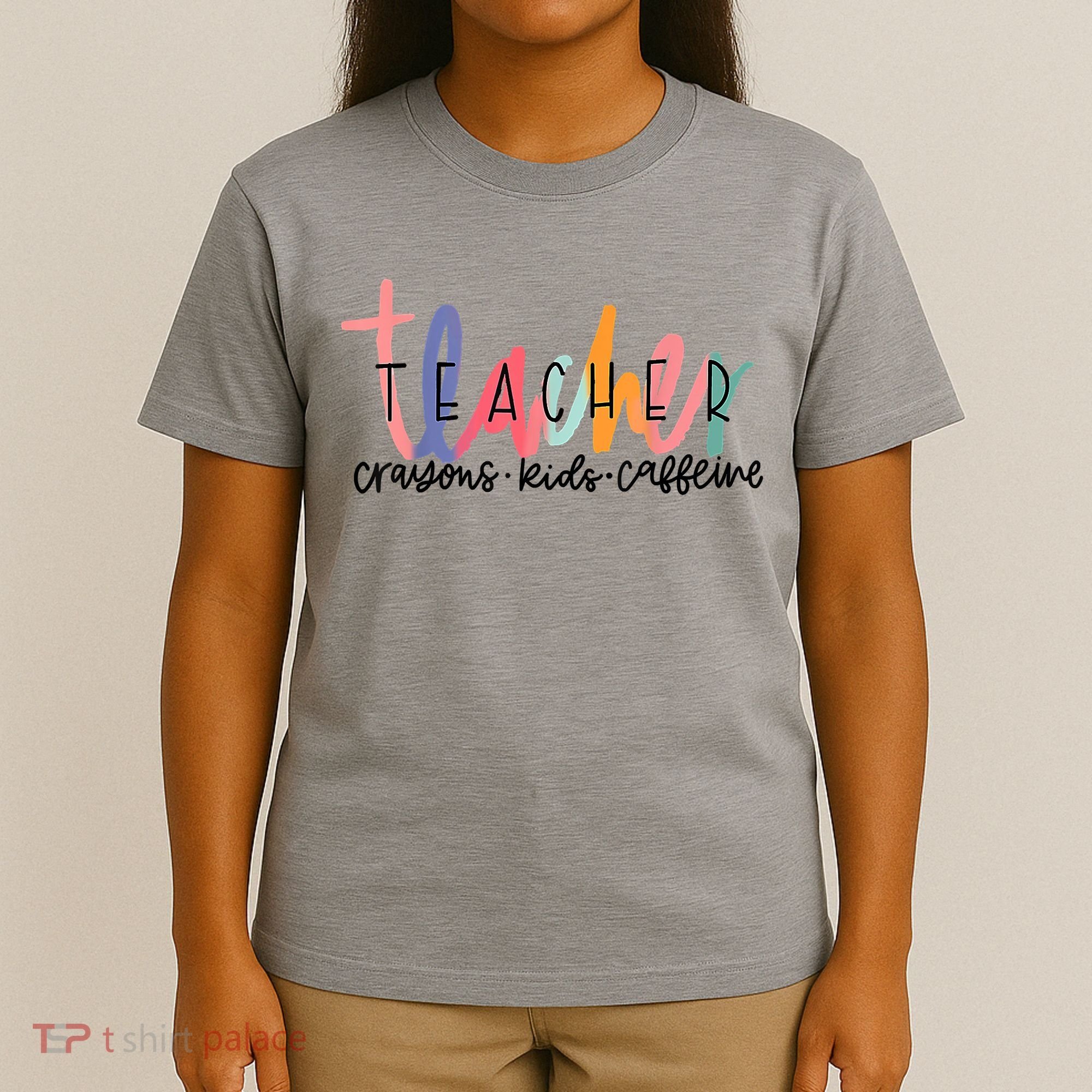 Happy Last Day Of School Teachers Crayons Kids Caffeine T-Shirt
