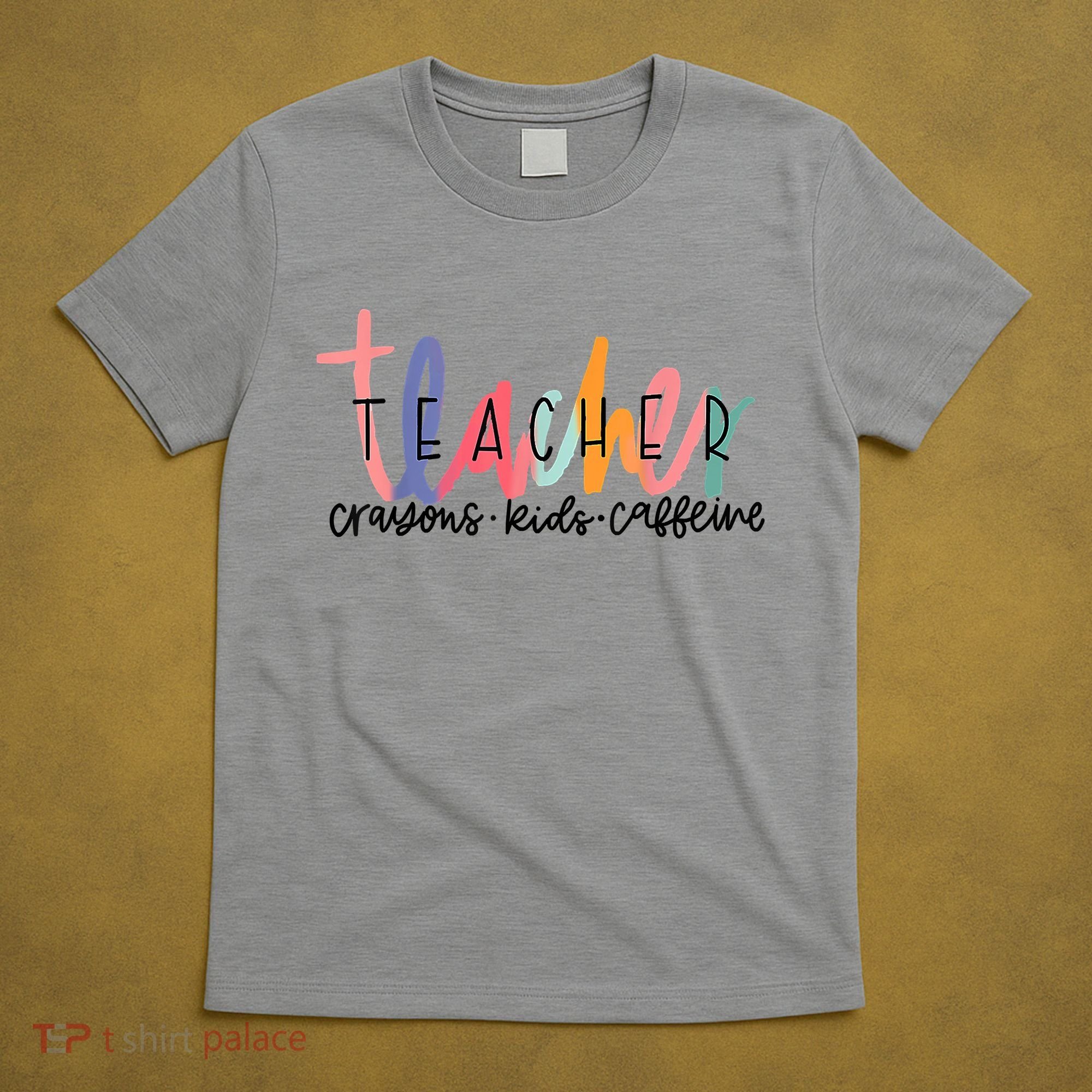 Happy Last Day Of School Teachers Crayons Kids Caffeine T-Shirt