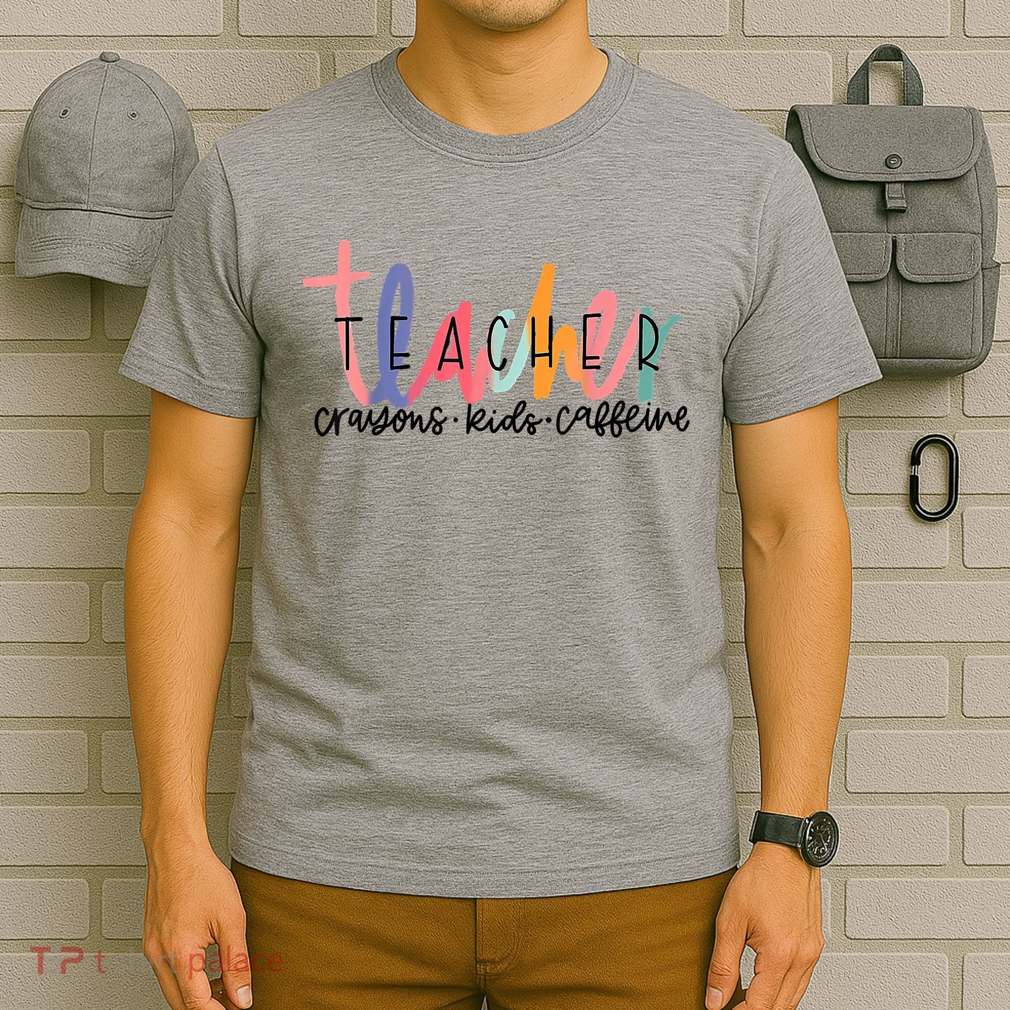 Happy Last Day Of School Teachers Crayons Kids Caffeine T-Shirt