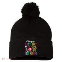 Happy Last Day Of 2nd Grade Graduation Teacher Student Pom Pom 12in Knit Beanie thumb 0