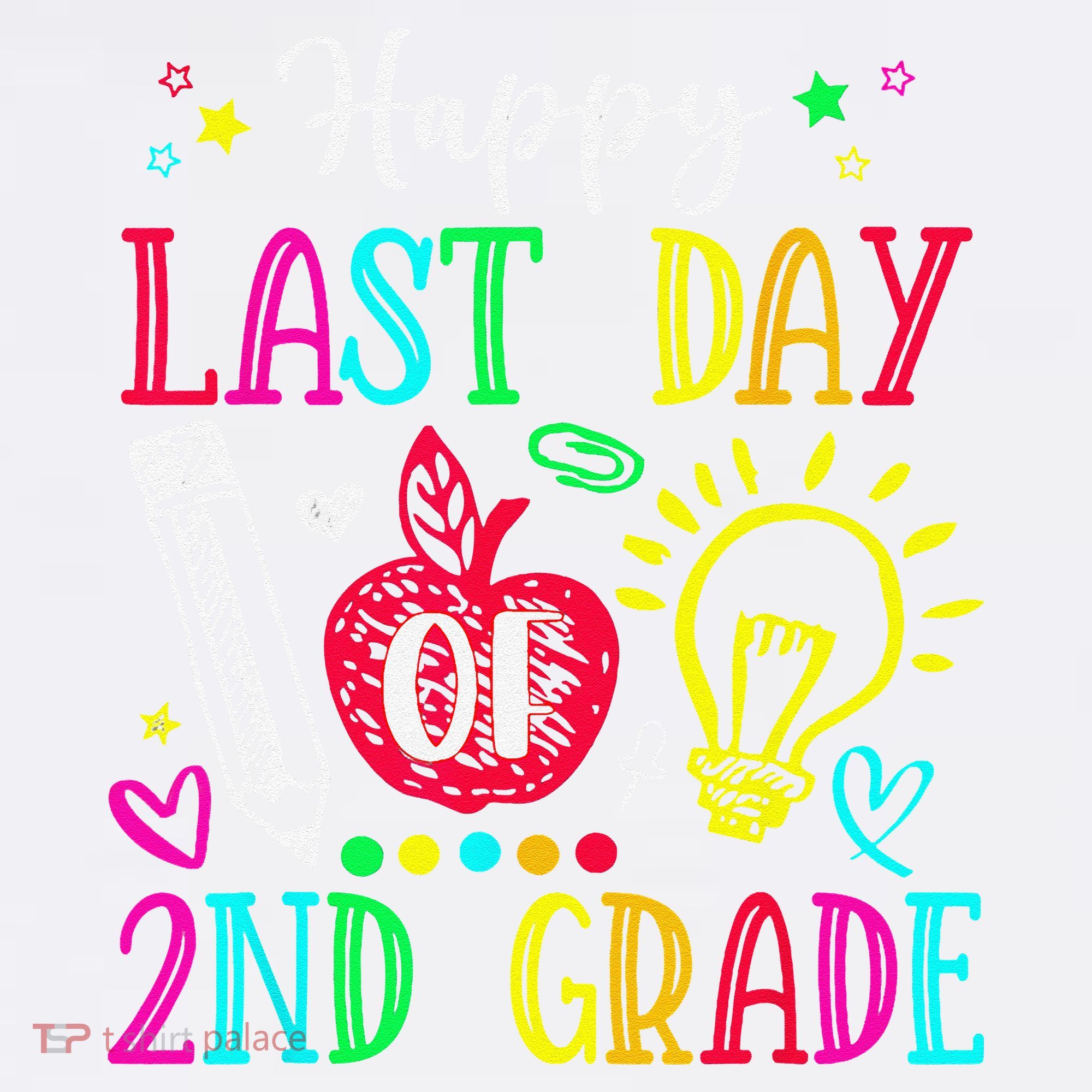 Happy Last Day Of 2nd Grade Graduation Teacher Student Comfort Colors Garment-Dyed Hooded Sweatshirt