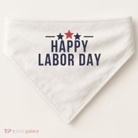 Happy Labor Day USA-Made Doggie Bandana thumb 0