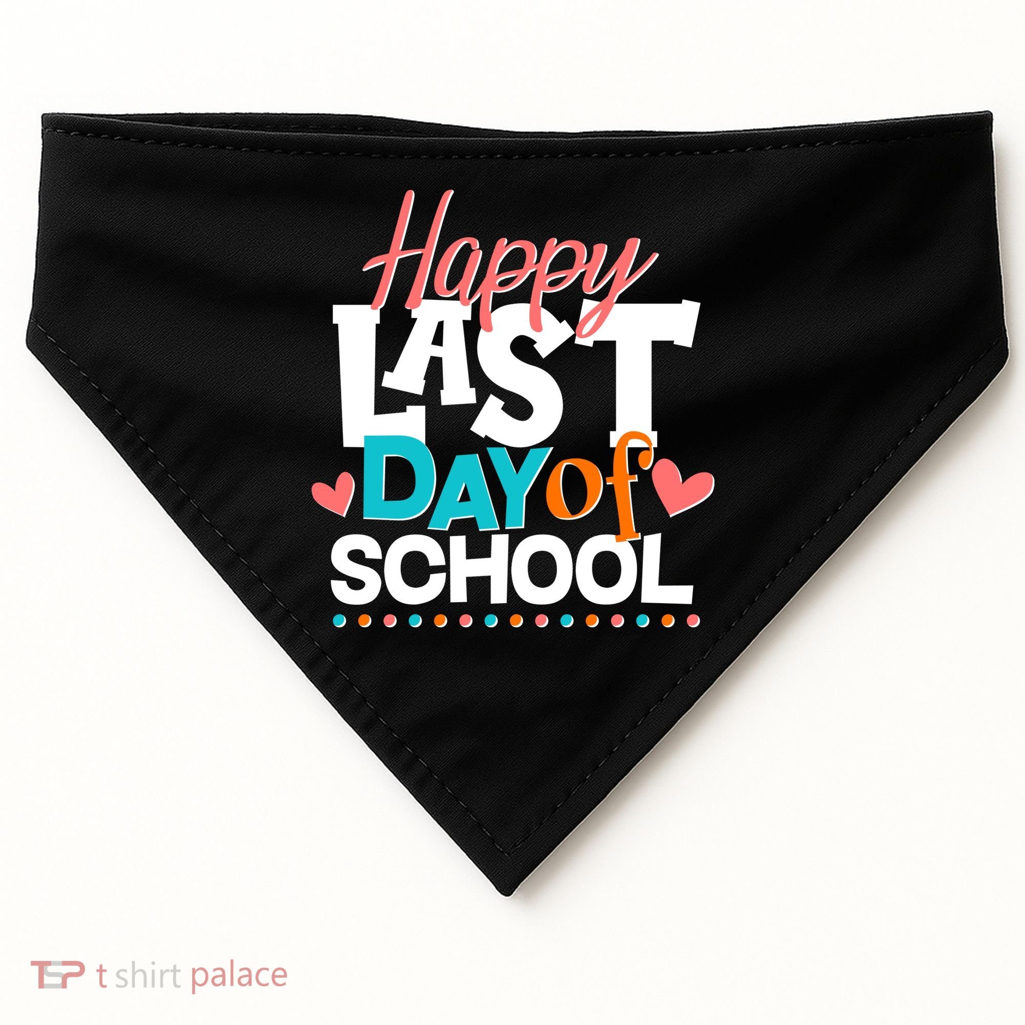 Happy Last Day Of School USA-Made Doggie Bandana