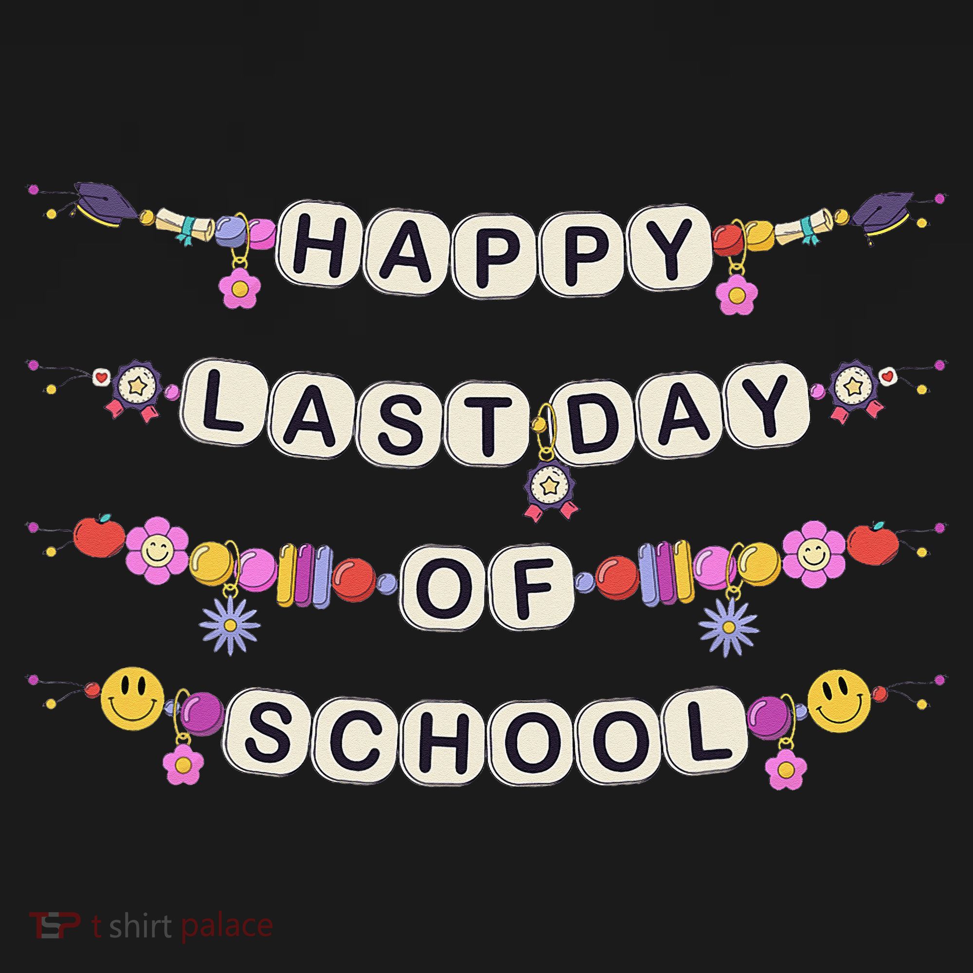 Happy Last Day Of School Teacher Student Bracelets Graduate Apron