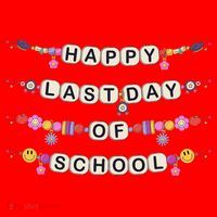 Happy Last Day Of School Teacher Student Bracelets Graduate Santa Hat thumb 1