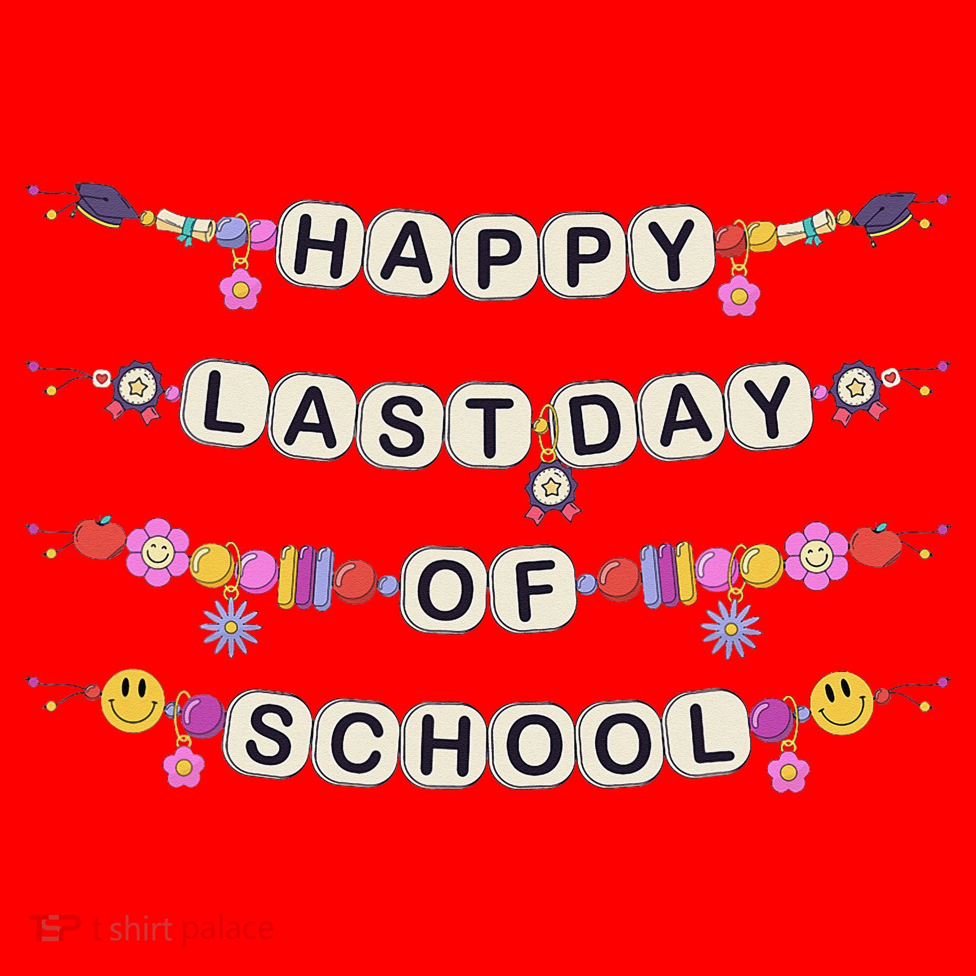 Happy Last Day Of School Teacher Student Bracelets Graduate Santa Hat