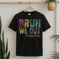 Happy Last Day Of School Bruh We Out Teachers Retro Vintage  T-Shirt thumb 2