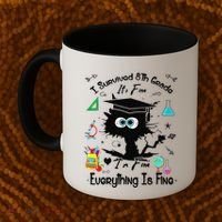 Happy Last Day Of School Funny Black Cat 8th Grade Graduate Coffee Mug thumb 2