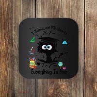 Happy Last Day Of School Funny Black Cat 8th Grade Graduate Coaster thumb 0
