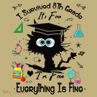 Happy Last Day Of School Funny Black Cat 8th Grade Graduate Long Sleeve Shirt thumb 2