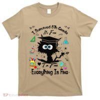 Happy Last Day Of School Funny Black Cat 8th Grade Graduate T-Shirt thumb 0