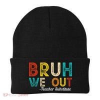 Happy Last Day Of School Bruh We Out Teacher Substitute Beanie thumb 0