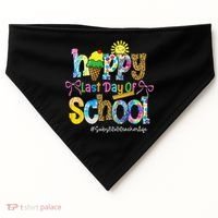 Happy Last Day Of School Substitute Teacher Life Leopard USA-Made Doggie Bandana thumb 0
