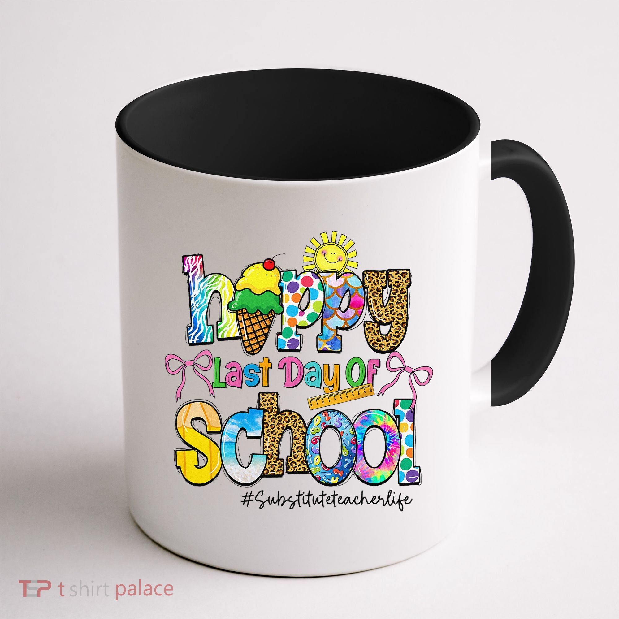 Happy Last Day Of School Substitute Teacher Life Leopard Coffee Mug