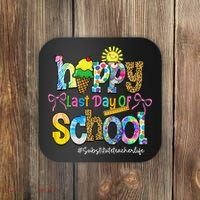Happy Last Day Of School Substitute Teacher Life Leopard Coaster thumb 0
