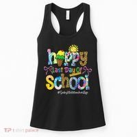 Happy Last Day Of School Substitute Teacher Life Leopard Women's Tank Top thumb 0