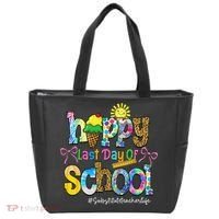 Happy Last Day Of School Substitute Teacher Life Leopard Tote Bag thumb 0