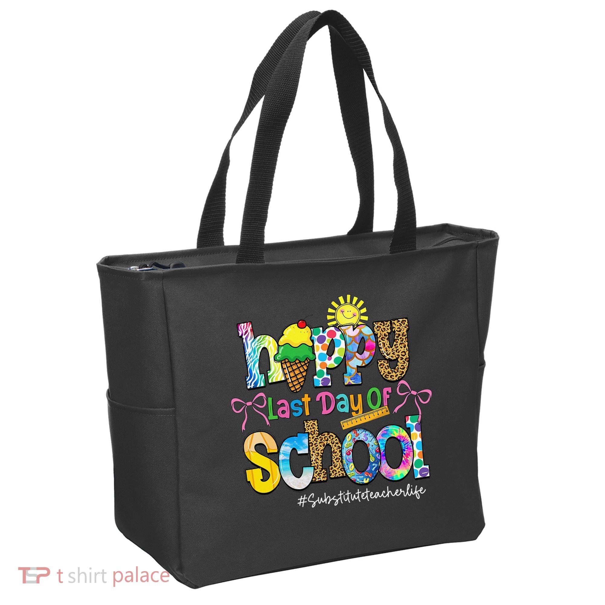 Happy Last Day Of School Substitute Teacher Life Leopard Tote Bag