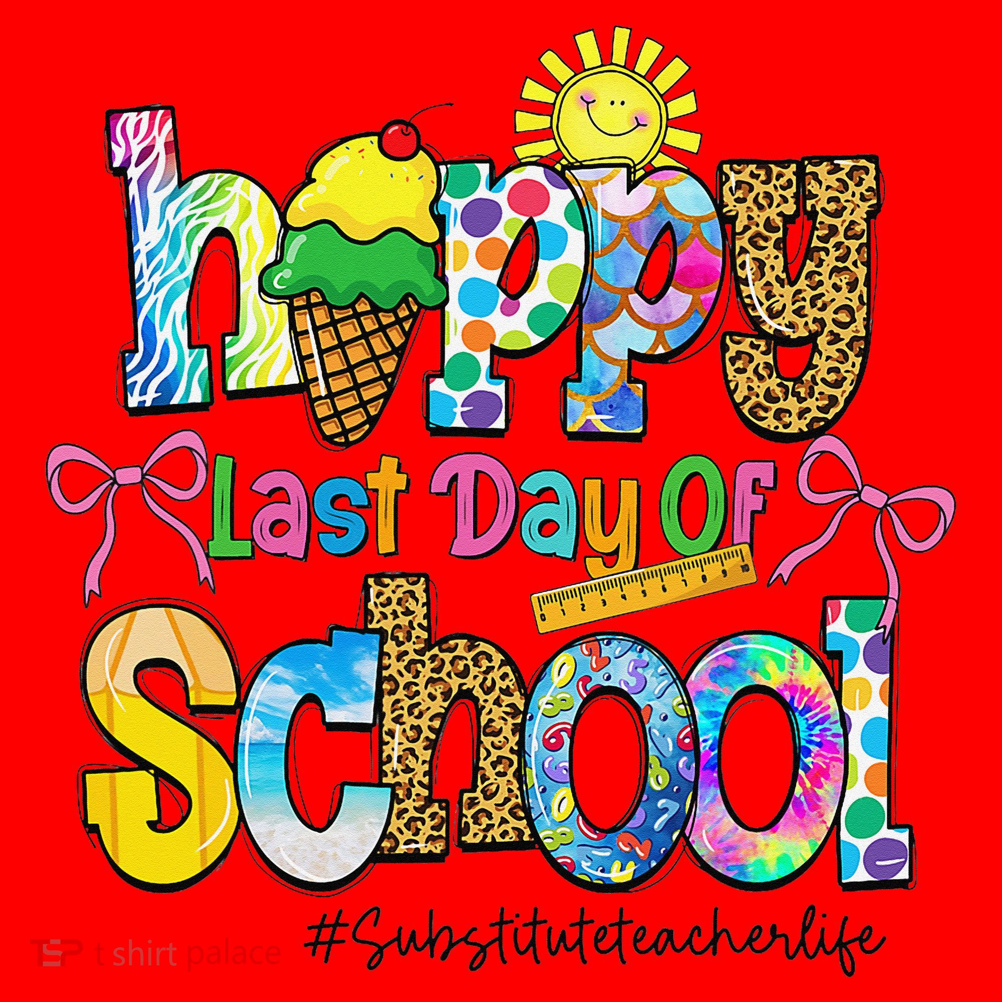 Happy Last Day Of School Substitute Teacher Life Leopard Santa Hat