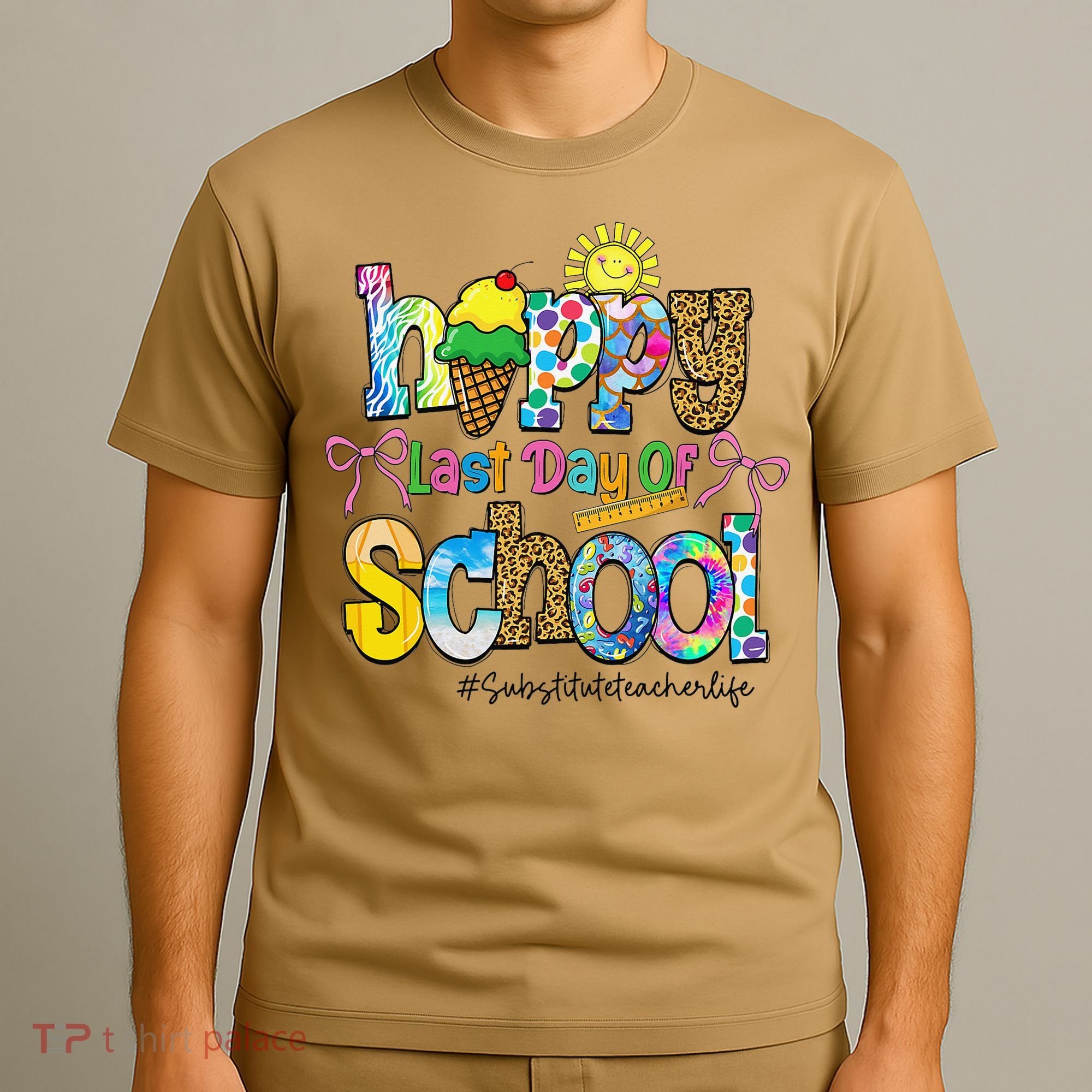 Happy Last Day Of School Substitute Teacher Life Leopard T-Shirt