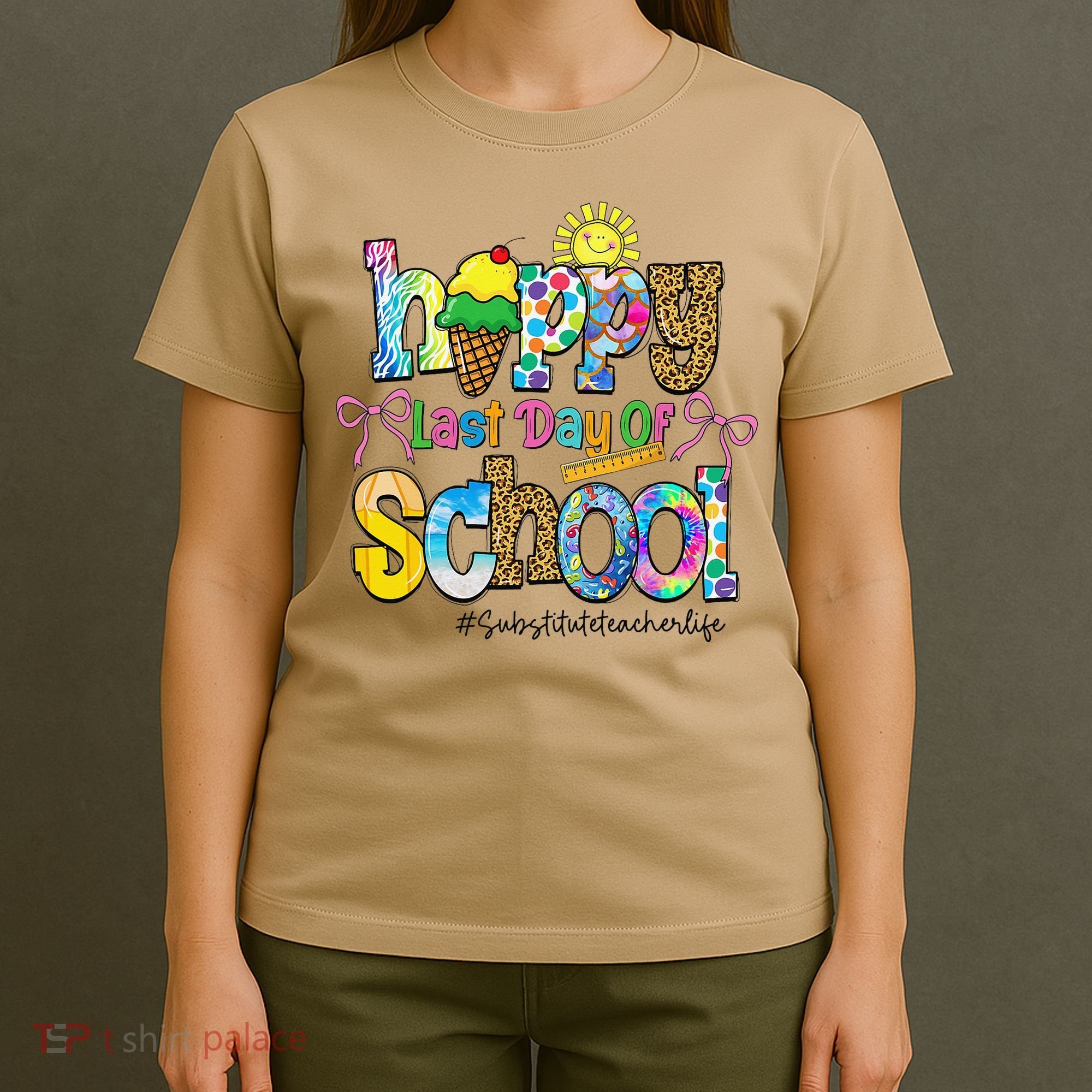 Happy Last Day Of School Substitute Teacher Life Leopard T-Shirt