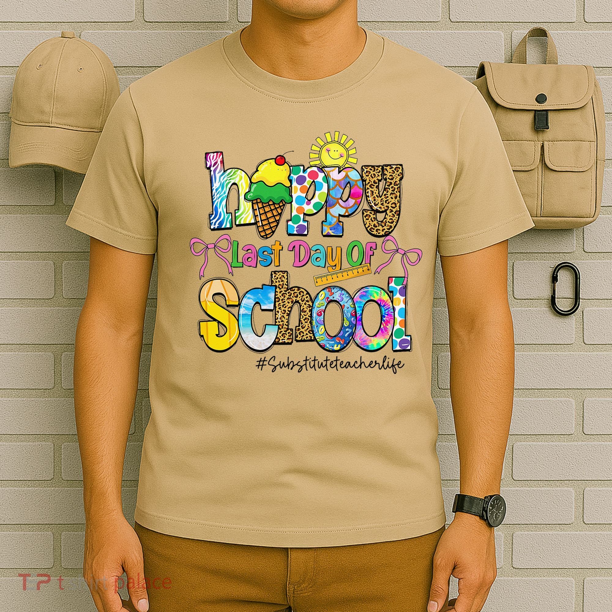 Happy Last Day Of School Substitute Teacher Life Leopard T-Shirt