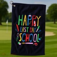 Happy Last Day Of School Teacher School's Out Golf Towel thumb 1